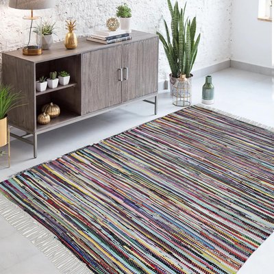 Tapis kilim tissé en coton motif ethnique TIMULTI UN AMOUR DE TAPIS