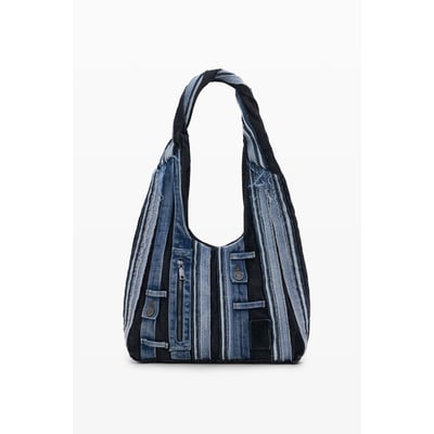 Sac moyen ovale en denim patch DESIGUAL