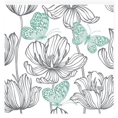Lot de 20 serviettes en papier Fleurs et papillons DOUCEUR D'INTÉRIEUR