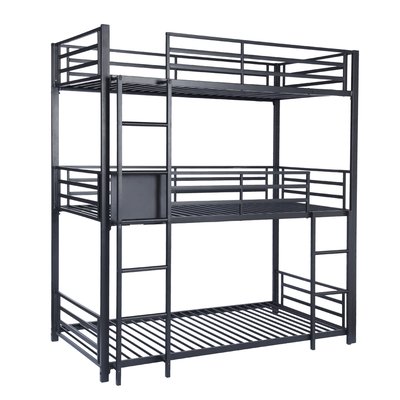 Lits superposes lit surélevé en métal sans matelas,TRIO MEUBLES COSY