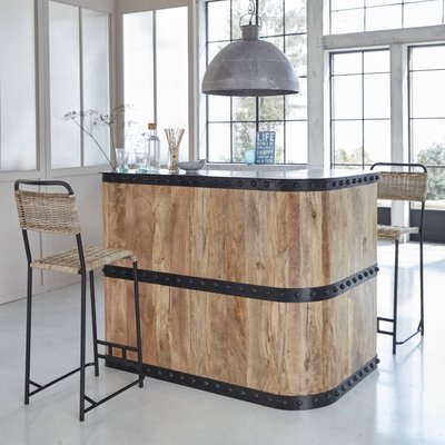 Meuble bar en bois de manguier  NEW-YORK MADE IN MEUBLES 