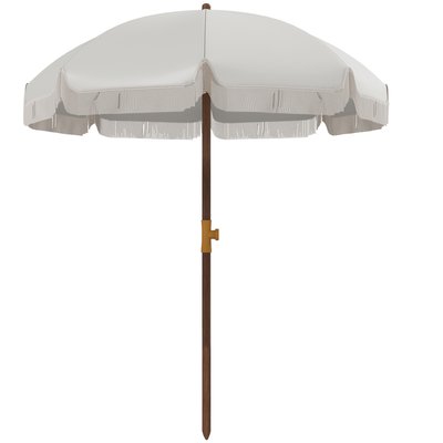 Parasol de plage Polyester Gris clair OUTSUNNY