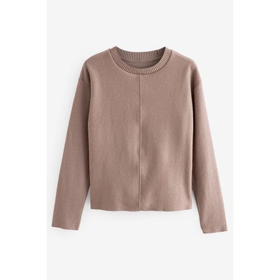 Pull ras du cou côtelé doux avec surpiqûres NEXT