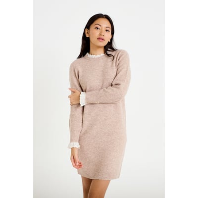 Robe pull ajustée col rond dentelle CACHE CACHE