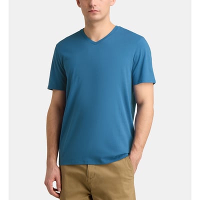 T-shirt sishev droit coton biologique col v GALERIES LAFAYETTE