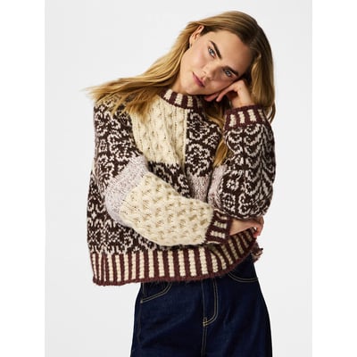 Pull manches longues, motif patchwork PIECES