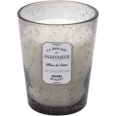 Bougie parfumée pot en verre bulle gris clair 13 x 16 cm CMP