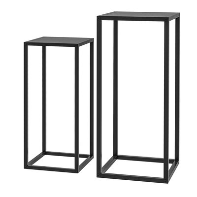 Lot de 2 étagères à fleurs portes plantes acier noir OUTSUNNY