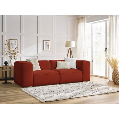 Canapé droit fixe 2 places en tissu texturé, ZEPHYR BOBOCHIC