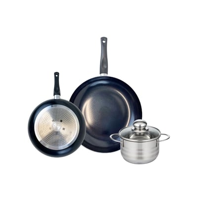 Batterie 2 poêles 24/32cm + 1 faitout 16cm PRIMA BRILLANT ELO