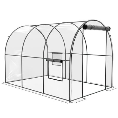 Serre tunnel serre à tomates surface sol 6 m² 3L x 2l x 2H m OUTSUNNY