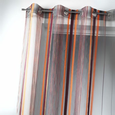 Voilage organza tissé rayures verticales HOME MAISON