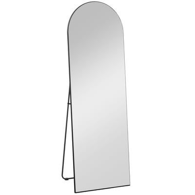 Miroir en pied Verre Noir HOMCOM