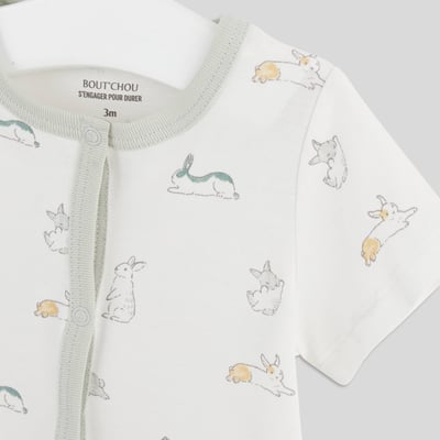 Combinaison courte imprimée en coton BIO BOUT'CHOU