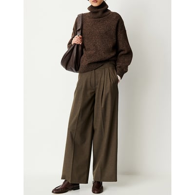 Pantalon large à pinces, HOJIKI SESSUN
