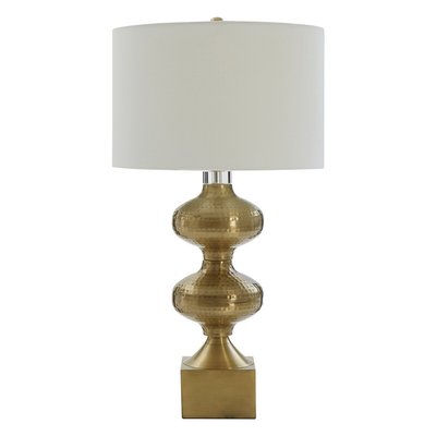 Brass Finish Stepped Ripple Effect table Lamp SO'HOME