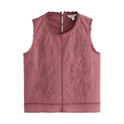 Top sans manches col rond broderie cornelli NEXT