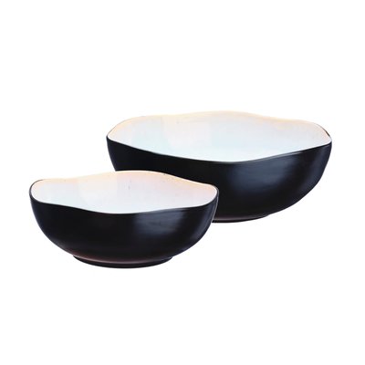 Lot de 2 saladiers en grès, IRIS BJORN
