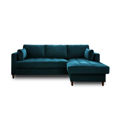 Canapé d'Angle Convertible en Velours 4 places - ANNA LISA DESIGN