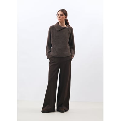 Pantalon large taille haute en jersey milano HUMILITY