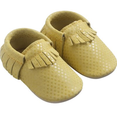 Chaussons cuir souple à franges étoiles TICHOUPS