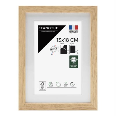 Cadre Photo Avec Passe-partout 13x18 Cm Bois Brut Chêne ALBA CEANOTHE