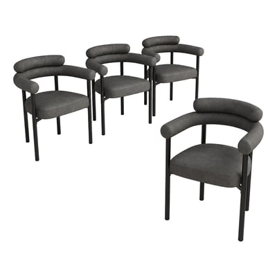 Lot de 4 chaises de salle à manger modernes en tissu, AKANJIB MEUBLES COSY