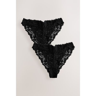 Tanga confortable en dentelle, lot de 2 NEXT
