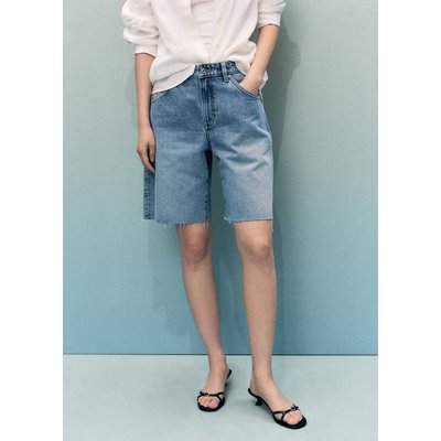 Bermuda denim bas effiloché MANGO