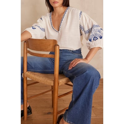 Blouse SALLY en coton brodée Maison 123
