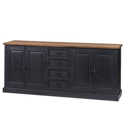 Buffet bas en bois noir 4 portes  4 tiroirs - DALILA HELLIN, DEPUIS 1862