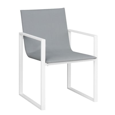 Lot de 2 fauteuils repas en aluminium et textilène, COMO AU JARDIN DE CHLOÉ