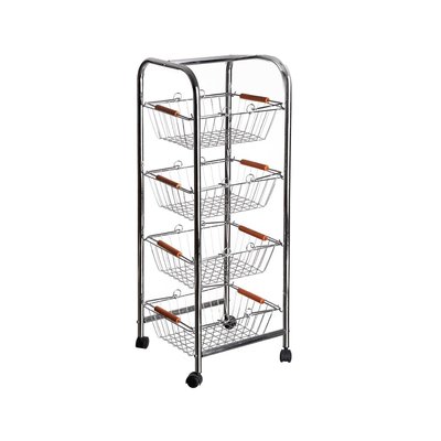Chariot a Légumes en Métal Grillagé 4 Étages - H78cm WADIGA