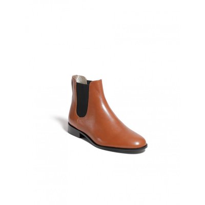 Bottines Chelsea en cuir camel INES DE LA FRESSANGE PARIS