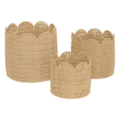 Lot de 3 paniers ronds en acier CYRIELLE ATMOSPHERA