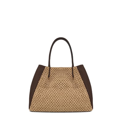 Sac cabas en cuir grainé et raphia OXANE OH MY BAG