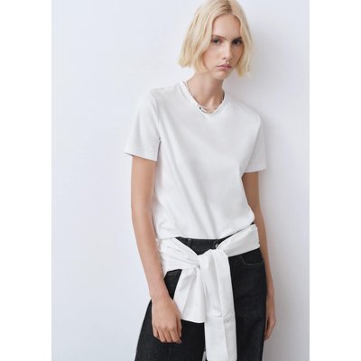 T-shirt coton col en V MANGO