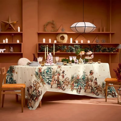 Nappe lin & coton lavé BONHOMMES DE NEIGE GARNIER THIEBAUT