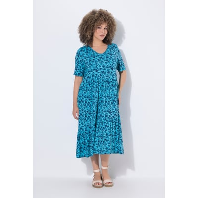 Robe en jersey. Coupe évasée avec volants. ULLA POPKEN