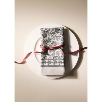 Serviette de table coton et lin imprimé fleuri MANGO HOME