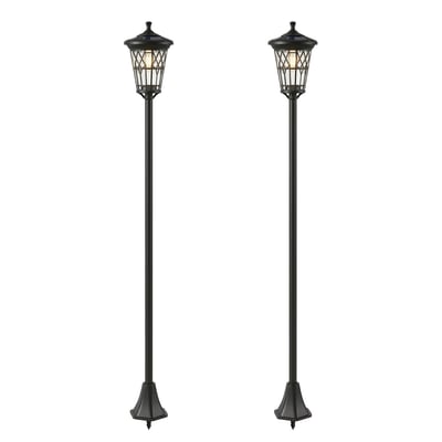 Lampadaire d'extérieur ABS Noir OUTSUNNY