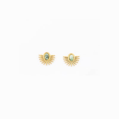 Boucles d'oreilles puces demi lune en acier inoxydable avec pierre BALABOOSTE