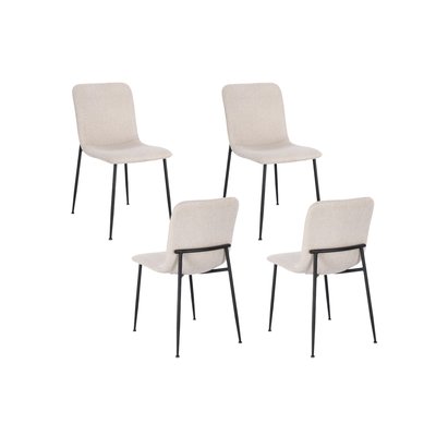 Chaises design en tissu et pieds en métal noir (lot de 4) - BREDA HELLIN, DEPUIS 1862