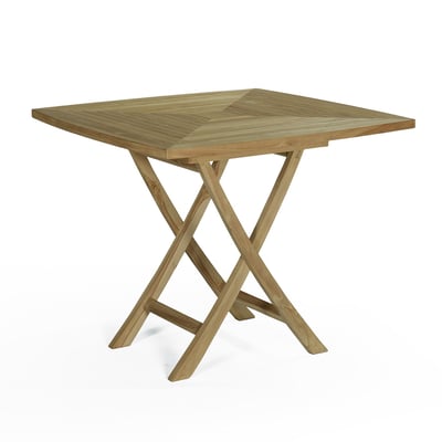 Table pliante carrée en teck massif Cardif 90 x 90 cm TECK ATTITUDE