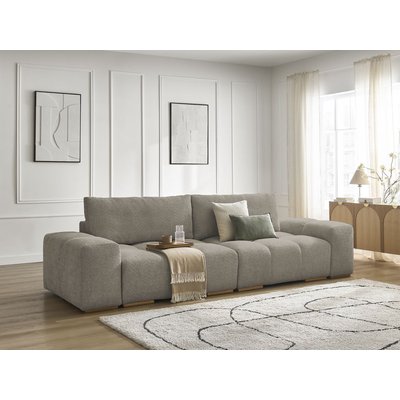 Canapé droit convertible 3 places en tissu bouclette, ANAKIN BOBOCHIC