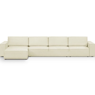 Canapé d'angle convertible 7 places en tissu bouclé - HARPER MOD HOMIFAB