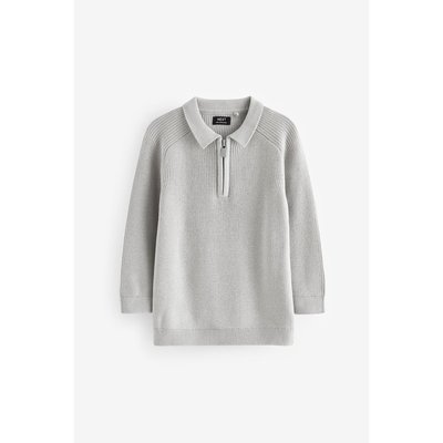 Polo en maille à manches longues et col zippé NEXT