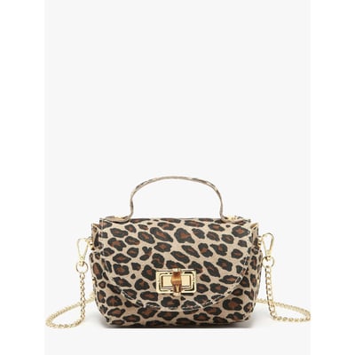 Sac bandoulière Velvet leopardo cuir MILANO