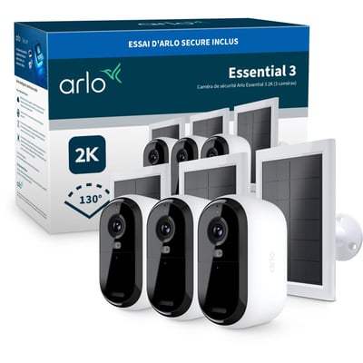 Caméra de surveillance 3 caméras ext Essential3 2K+ pan. sol ARLO