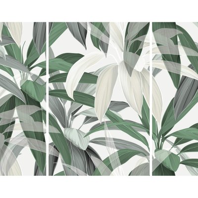 Triptyque sur toile plantes vertes 125x97 cm CEANOTHE